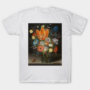 Still Life with Iris- Peter Binoit Floral Painting T-Shirt